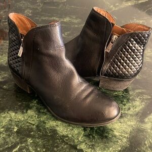 Lucky brand leather booties size 6.5